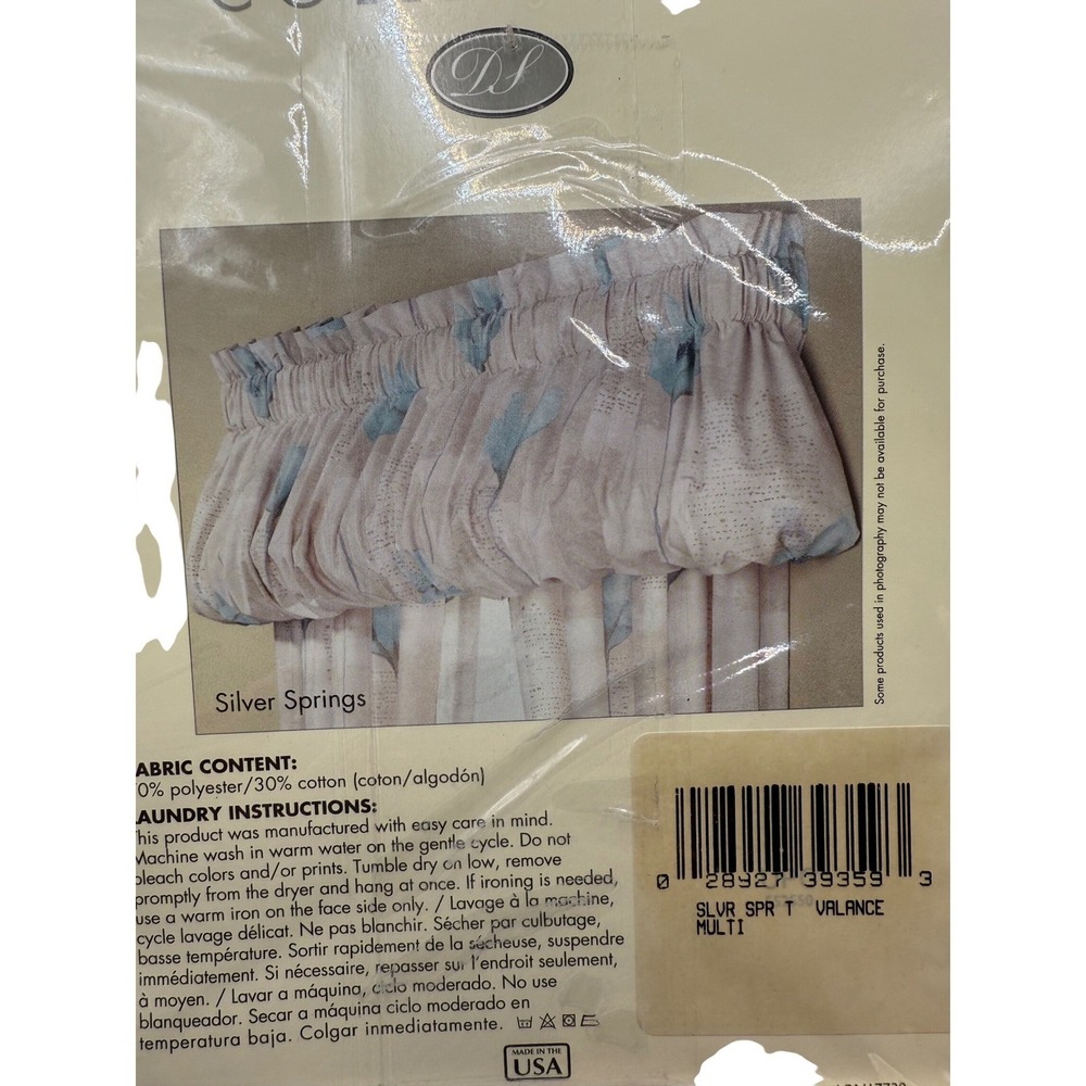 Design Select Collection Silver Springs Pouf Valance Multi Color Floral Fabric